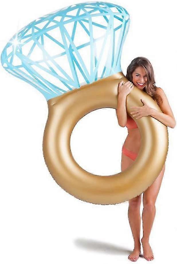 Inflatable Pool Float, Pool Party Diamond Swim Ring With Acsergery Double Rapid Valves Gift