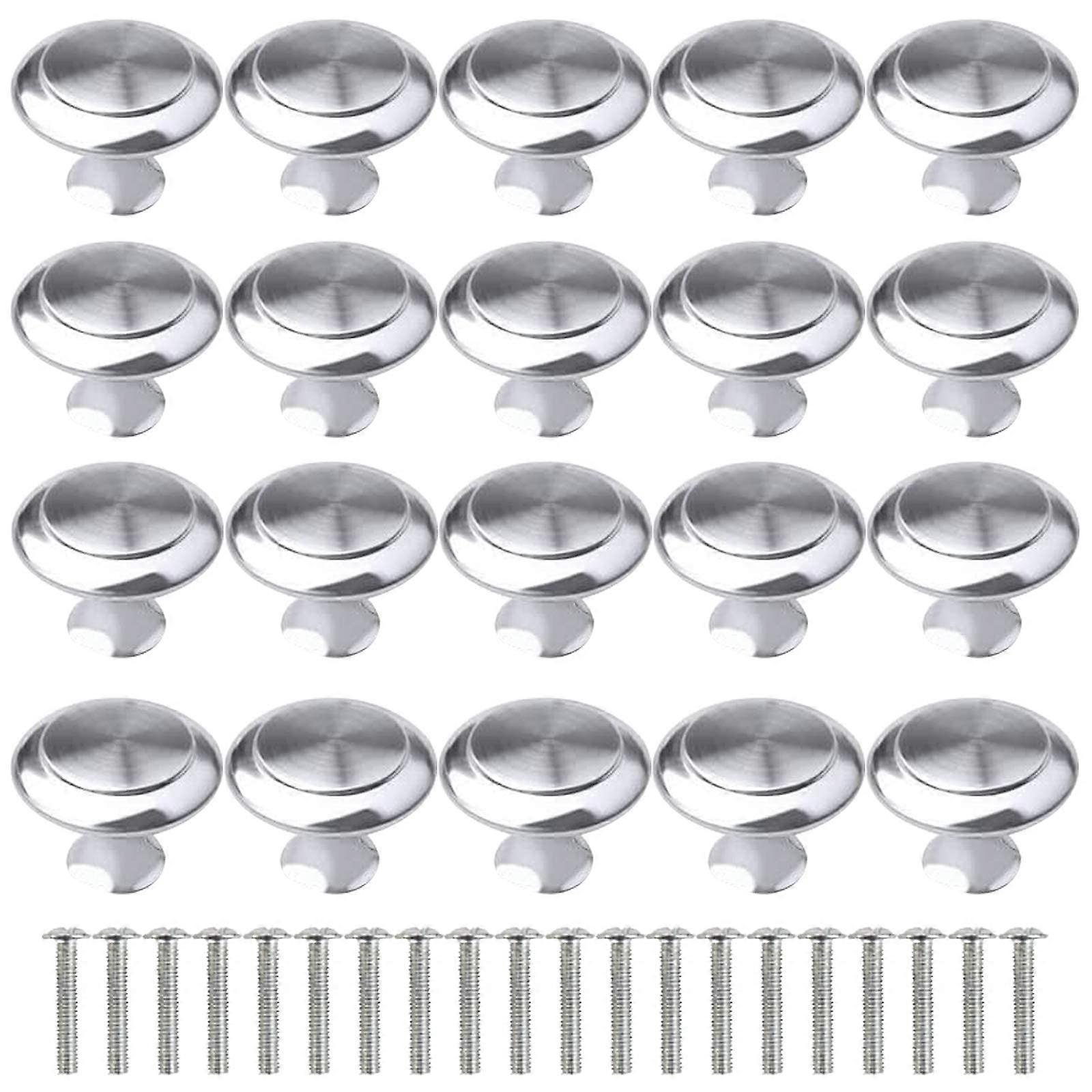20Pcs Kitchen Door Knobs Cupboard Knobs Silver Cupboard Handles Chrome Knobs Cabinet Knobs Mushroom Drawer Knobs