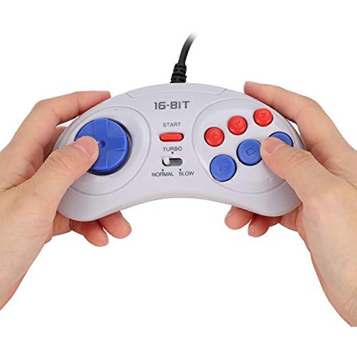 Gamepad  Handheld Gamepad Function Design Classic Appearance Sturdy White with Comfortable Hand Feeling for Sega