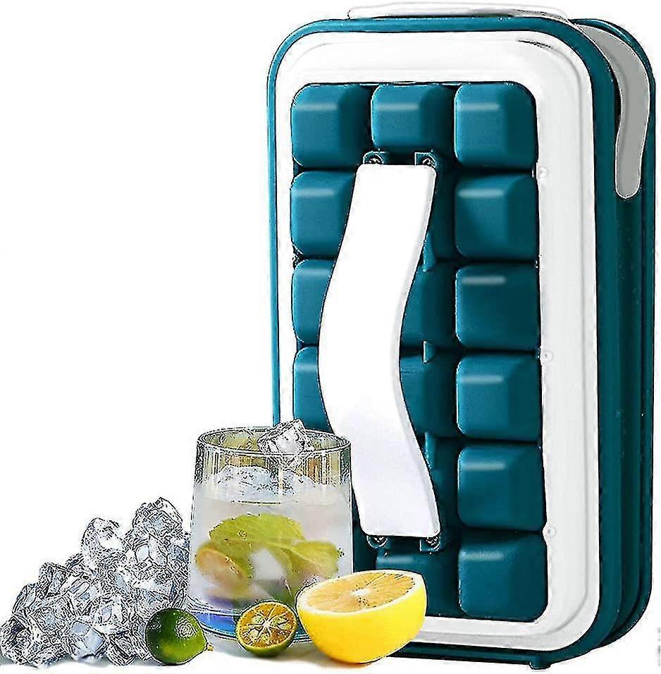 Ice Cube Trays, Portable Silicone Ice Cube Bin With Storage For Freezer, Easy Push And Pop Out Ice Cube Maker Mold For Whisky, Red Wine, Cocktail