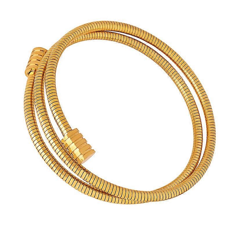 Versatile titanium steel bracelet, simple and elegant snake bone chain multi-layer stackable bracelet, gold