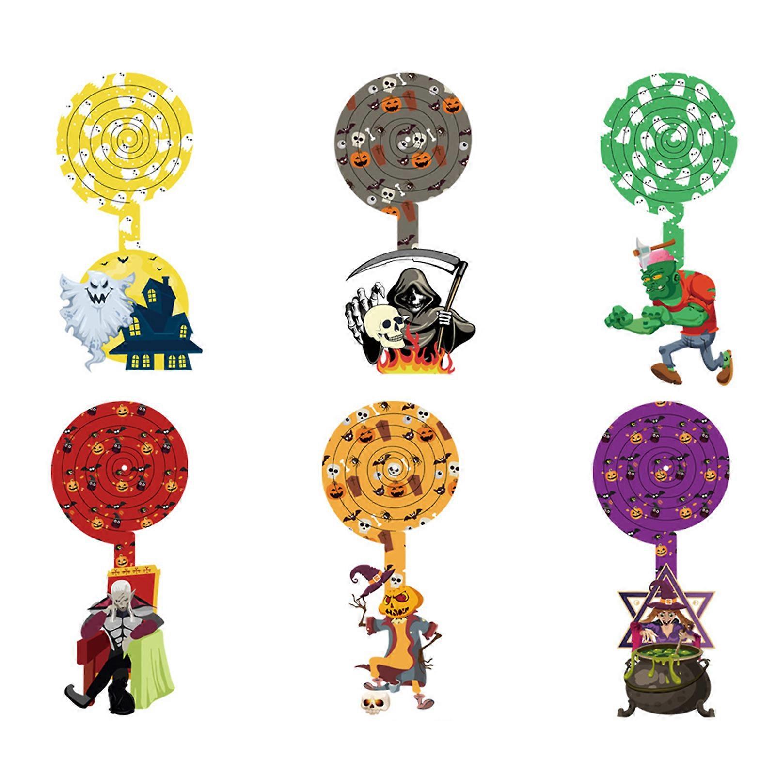 6Pcs/Set Halloween Decorations Hanging Swirl Cartoon Pendants Horror Ghost Gnome Pumpkin Bat Spiral Ceiling Streamers for Home Office Decor
