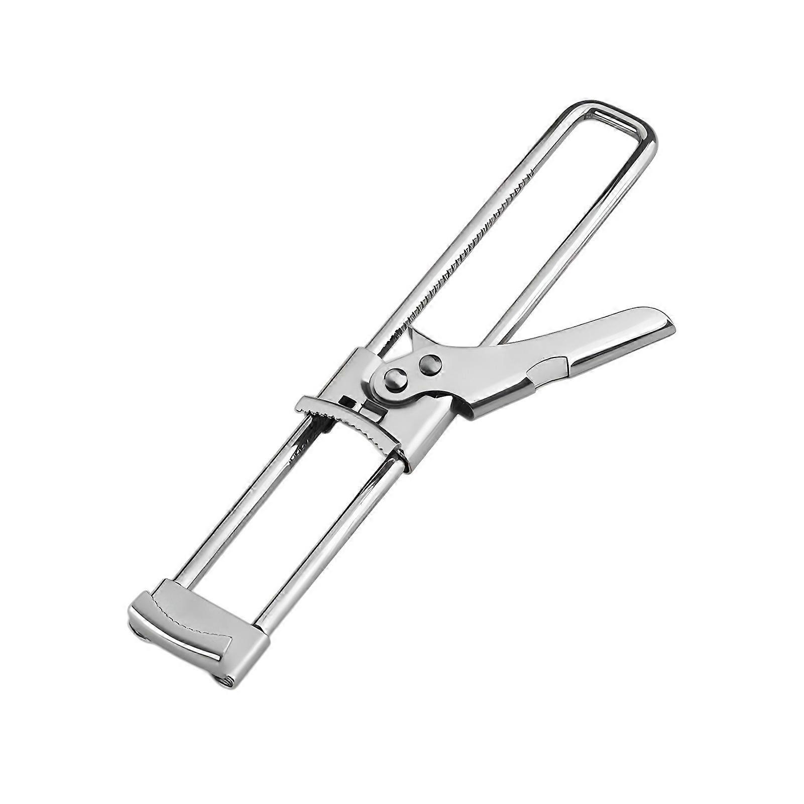 Can Opener Adjustable Stainless Steel Bottle Opener Jar Lid Gripper Manual Corkscrew with Anti-Slip Pads Comfortable Handle Kitchen Tool