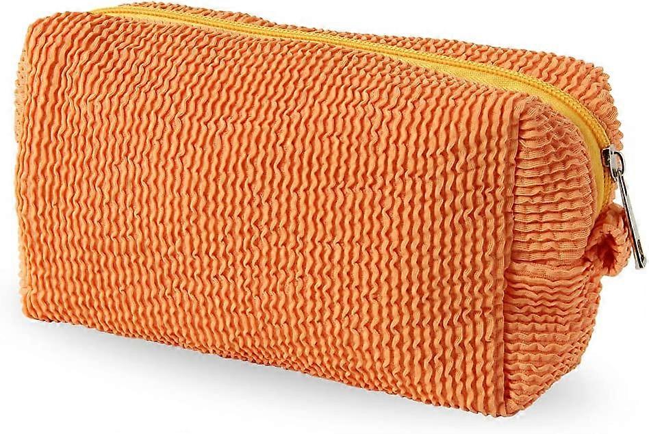 Versatile Solid Color Cosmetic Bag (Orange)