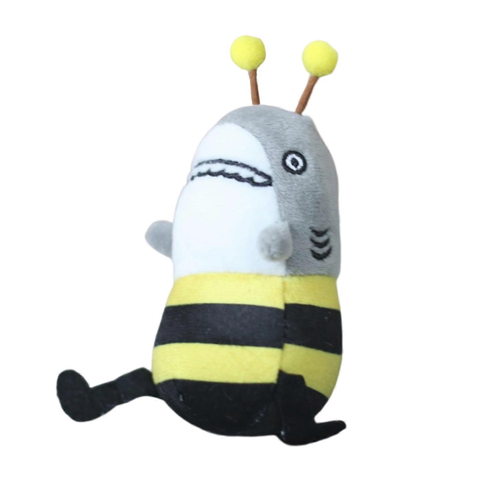 12cm Shark Plush Pendant Creative Lovely Watermelon Shark Bee Plushie Ornament Soft Cartoon Stuffed Animal Doll Plush Toy Backpack Decor Kaesi