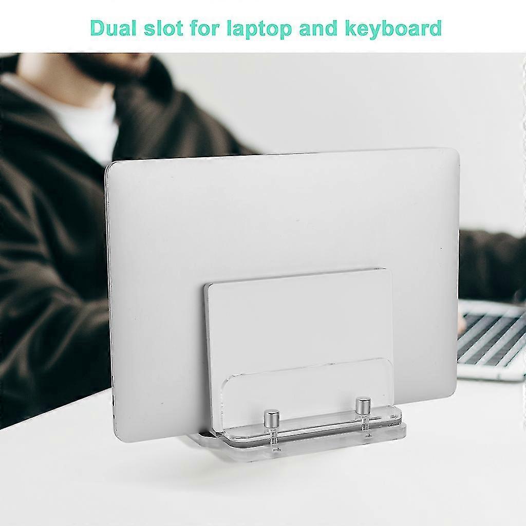 Adjustable Vertical Laptop Stand, Desktop Stand Storage Rack With Non-Slip Silicone, For Tablet, Phone Etc