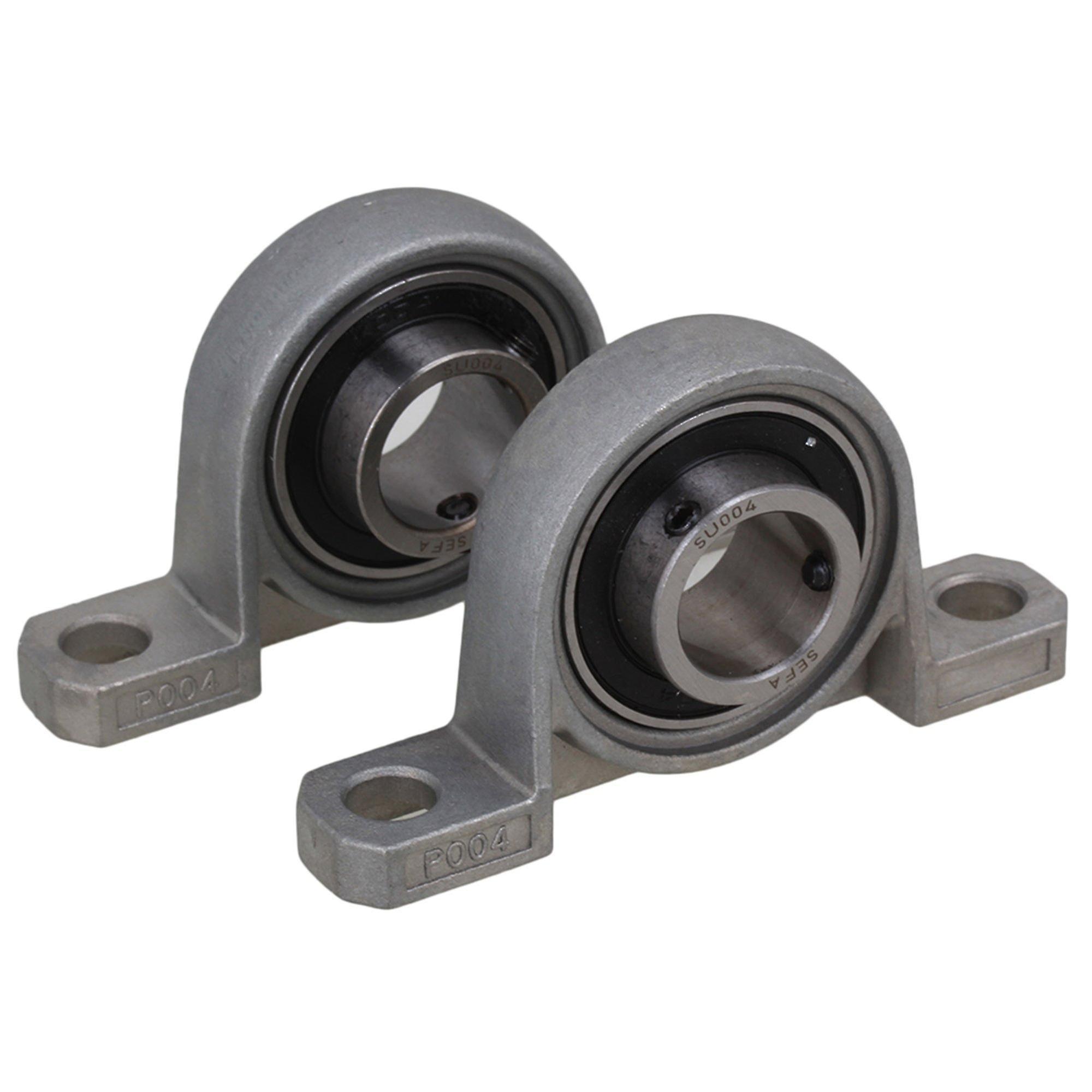 Pulleys, Blocks Sheaves 2pcs 20mm Bore Diameter Pillow Block Zinc Alloy Mounted Ball Bearing Support