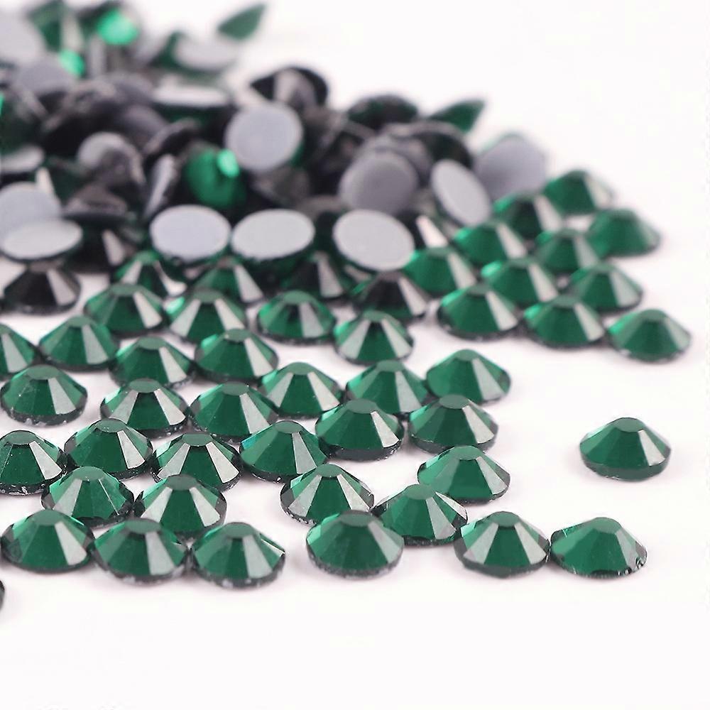 Hotfix Rhinestones Bulk for Crafts Clothes DIY Decoration, Dark Green (2-6mm) 288pcs/1440pcs Flat Back Crystal Round Gems