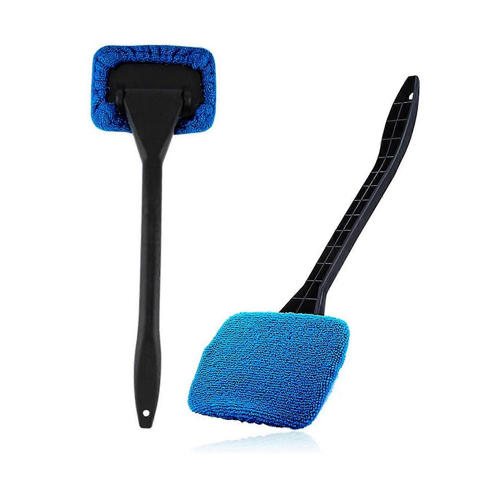 Window Windshield Cleaning Tool Microfiber Cloth Car Cleanser Brush with Detachable Handle Auto