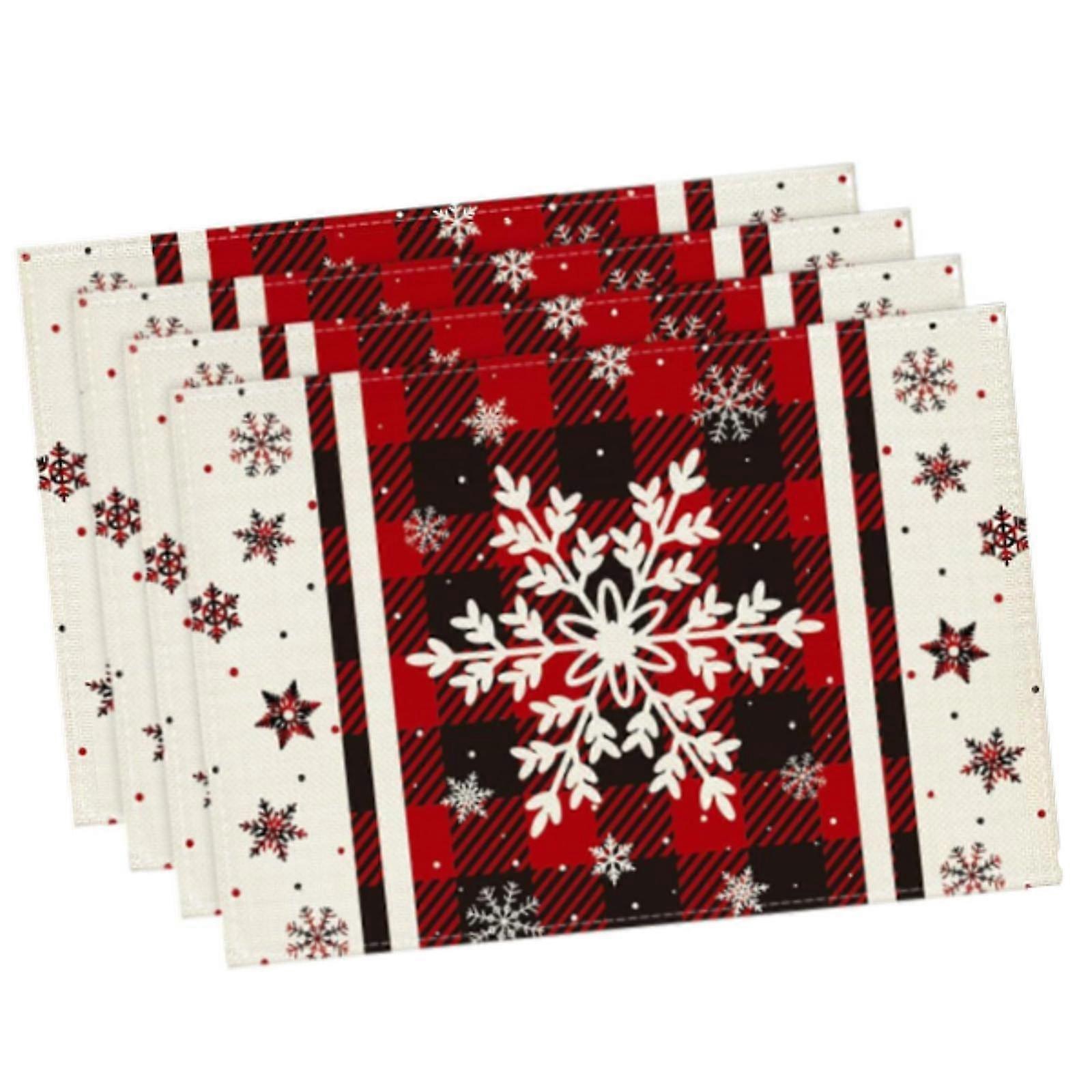 4Pcs Table Placemats Nonslip Reusable Table Mats for Home Dining Table Party style C