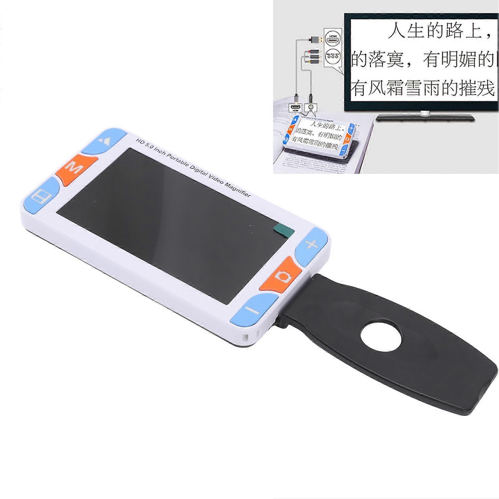 5.0inch Digital Magnifier with Handle 3 Million Fixed Focusing 3X To 48X Zoom 26 Color Modes Electronic Magnifier 100240V