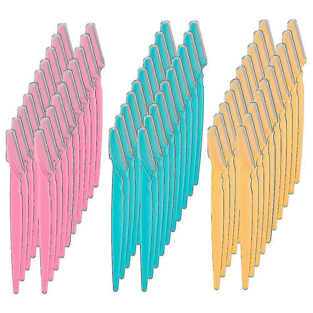 ナモツ眉毛カミソリ、60個の眉毛カミソリ多目的剥離ツールトリミングとシェービンググルーミング眉毛フェイスカミソリ、女性と男性のためのシェイパー、3