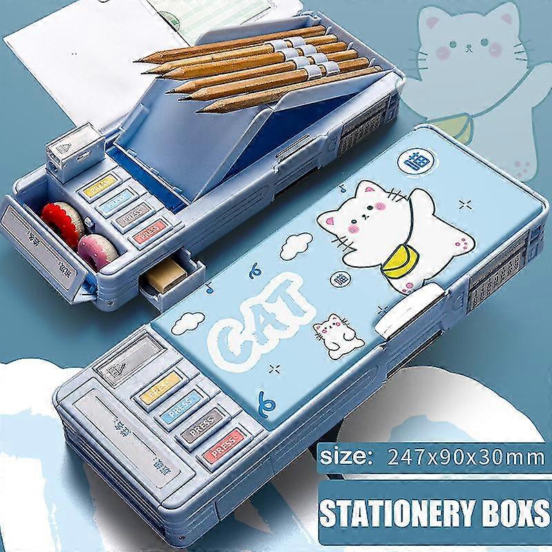 Multifunction Pencil Case Stationery Organizer Box Cute Pattern School Supplies