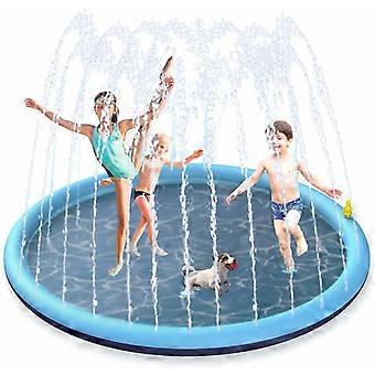 Tapete de jato de água, 170cm PVC Water Spray Mat, Non-Slip Splash Pad, Jogos de água ao ar livre para crianças no jardim