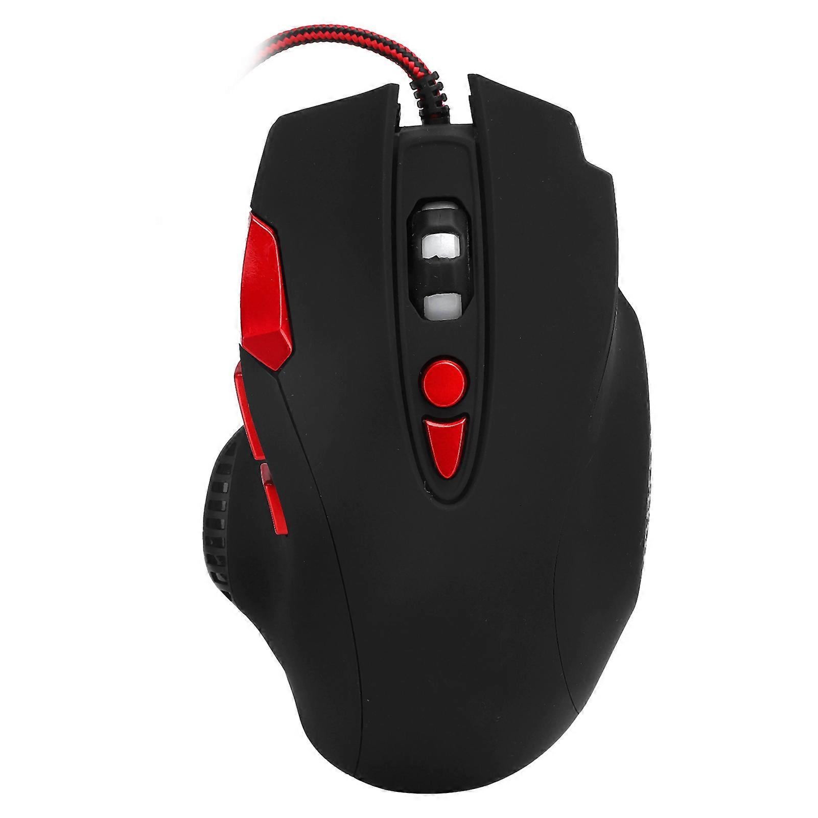 Gaming Mouse USB Wired with 8 Keys Adjustable DPI and Breathing Light Black