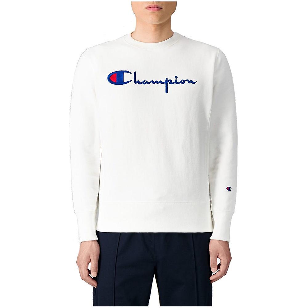 Champion Reverse Weave Embroidered Script Logo 216539WW001WHT universal all year men