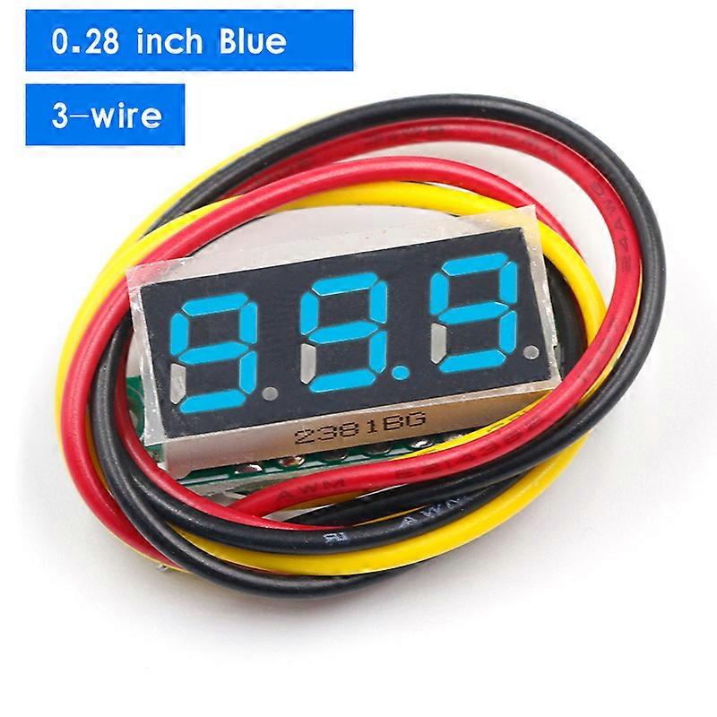DC 0V-100V 0.28 inch LED Digital Voltmeter Voltage Meter Volt Detector Monitor Tester Panel Car 12V 24V Red Green Blue Yellow