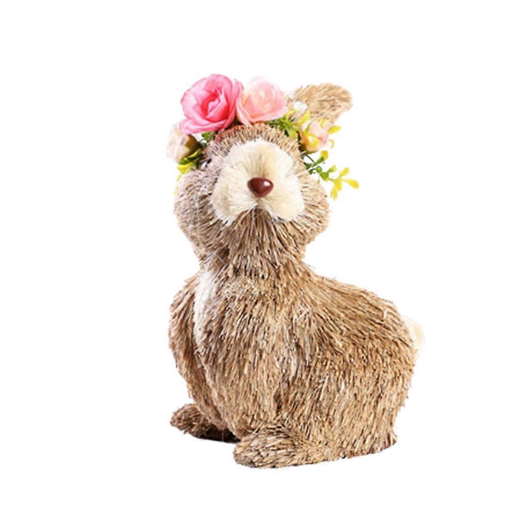 Easter Rabbit Grass Gift Miniatures Statue Window Desk Display Widgets