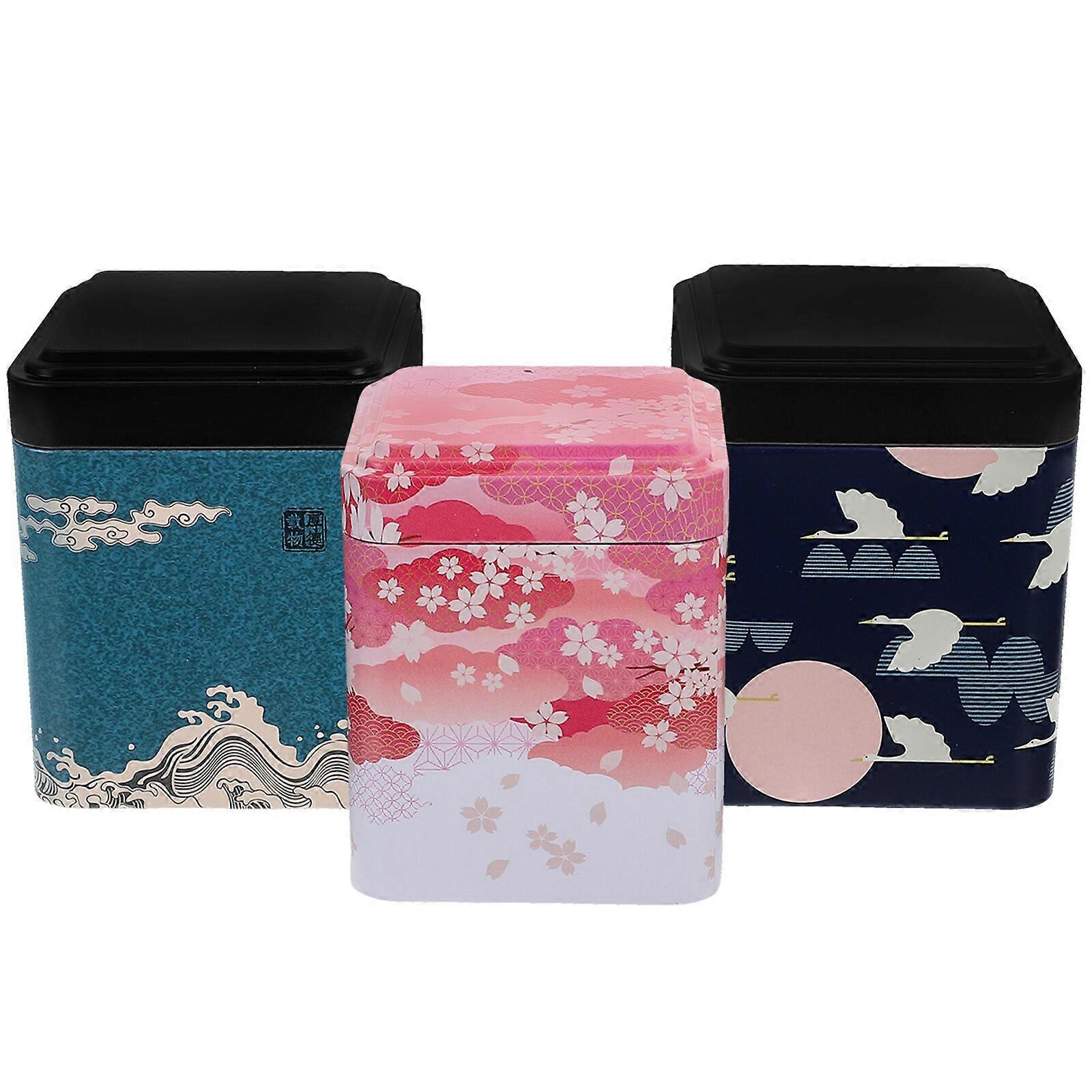 3pcs Practical Tea Caddies Storage Jars Tea Storage Containers (Assorted Color)
