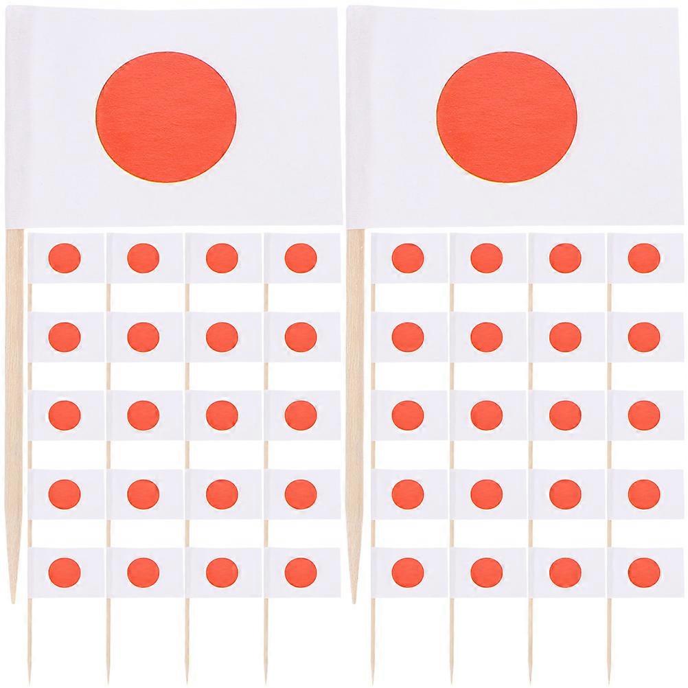 200pcs Flags Pattern Cupcake Toppers Cake Picks  Party Dessert Decorations