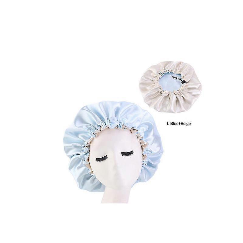 Double Sided Satin Hat, Double Layer, Adjustable, Sleep, Night, Hood, Curly, Spring, Styling Accessories
