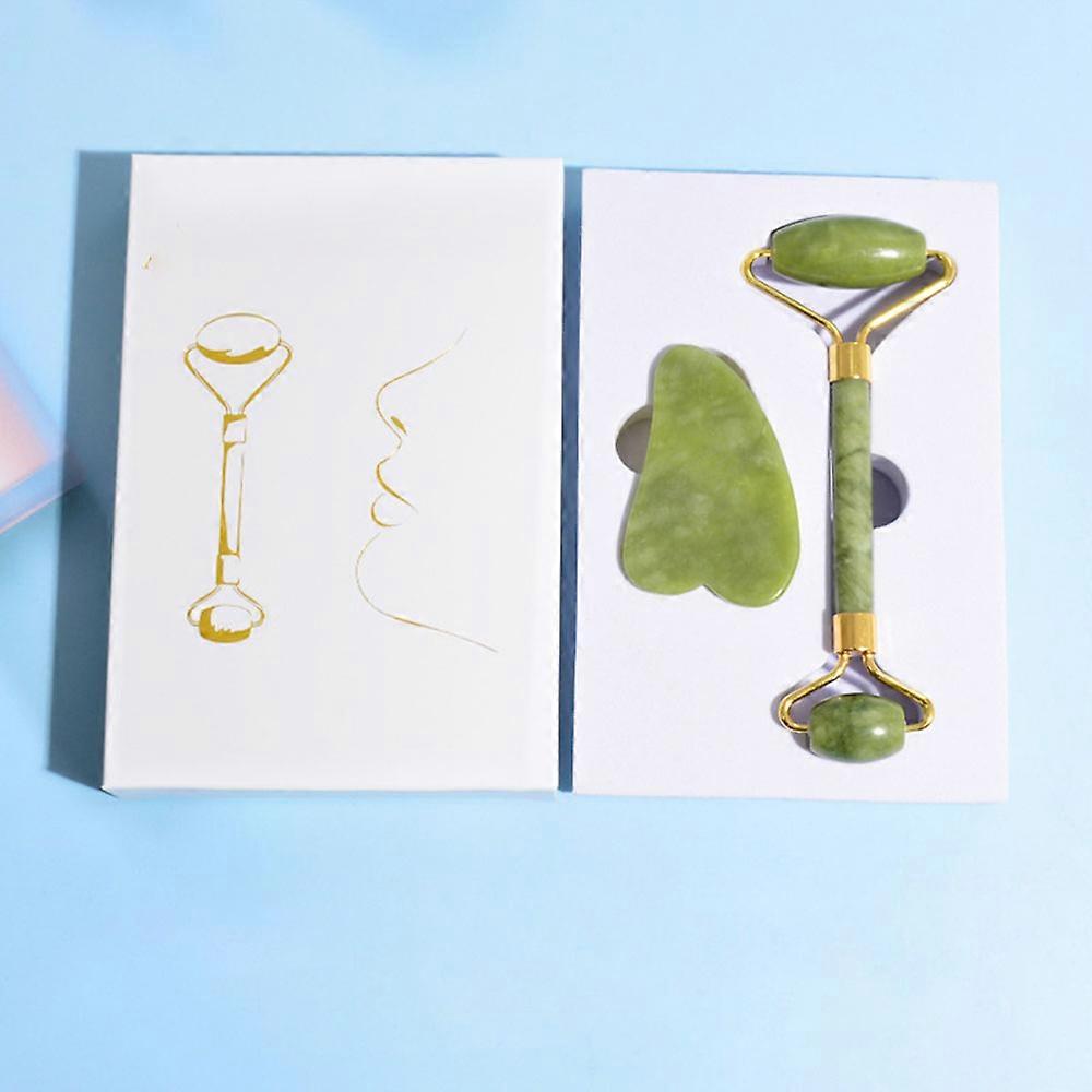 2PCS Gua Sha And Jade Roller Tool, Face And Neck Massager, Gua Sha Soothes, Calms And Relaxes Skin, Eliminates Eye Puffiness