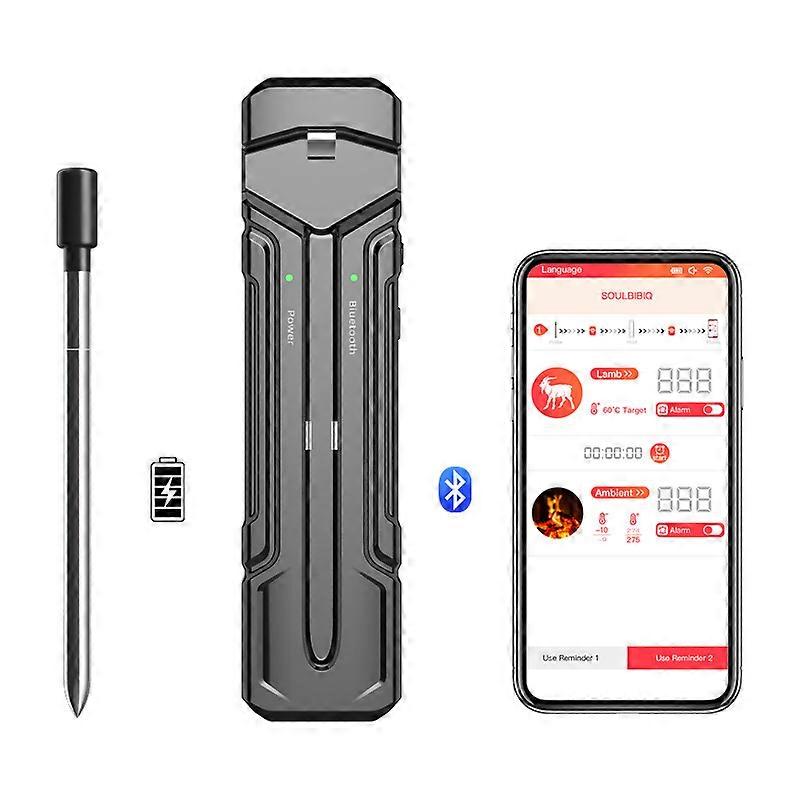 Dual Sensors Cooking Thermometer with Bluetooth WiFi Digital Connectivity, Food Thermometer with Countdown Alert System