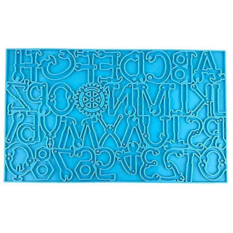 Tool-shaped Letter Keychain Epoxy Resin Mold with Hole Keyring Pendant Mold