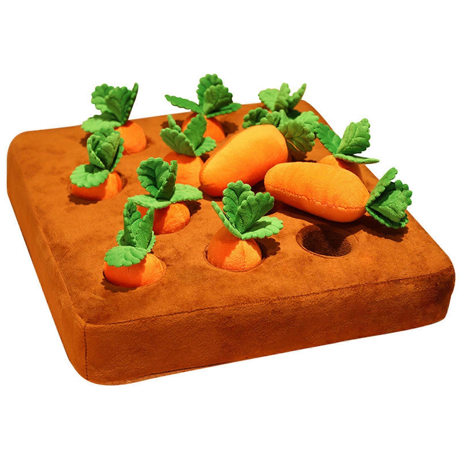 Dog Carrot Toy, Pull Radish Dog Chew Toy, Pet Interaction Pull The Carrot Stuffed Toy, Interactive Snuffle Mat Vegetable Field, Vegetable Chew Toy RB