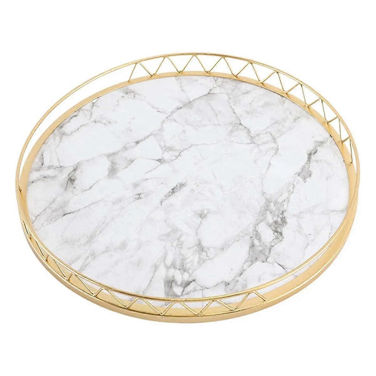 Assiette De Fruits Secs De Petite Table De Thé Sèche De Rangement De Rangement De Luxe De Lumière Plateau De Motif De Marbre, B, S