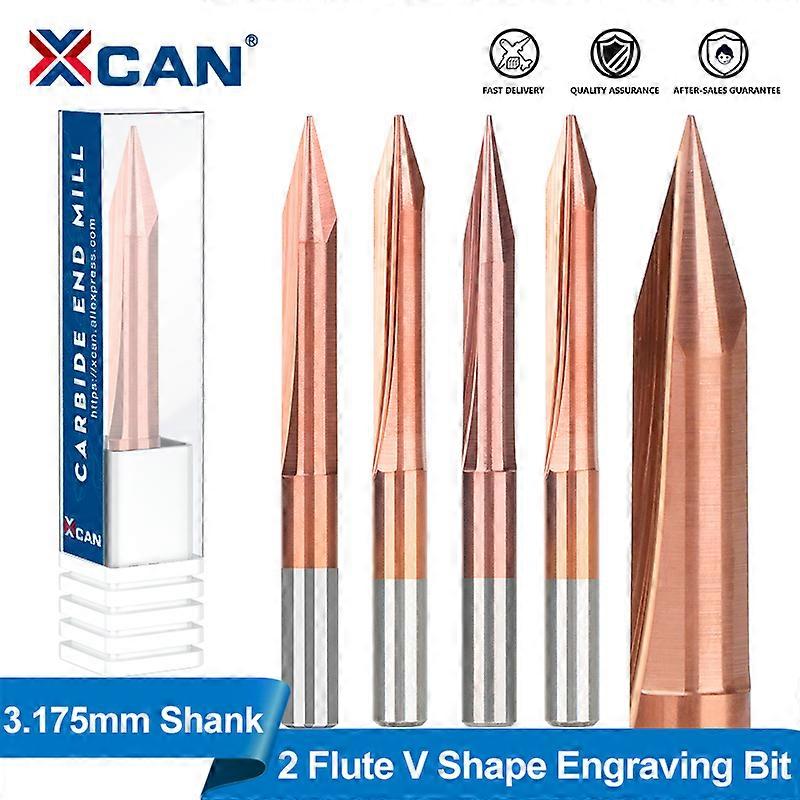 V Shape End Mill 3175mm Shank Milling Cutter 20 30 45 60 90 Degrees 2 Flute Engraving Bit Router Bit CNC Carving Bit