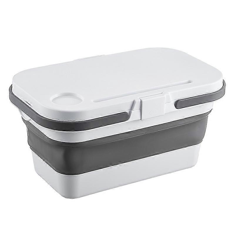 Foldable Picnic Basket with Lid and Tray Table Set