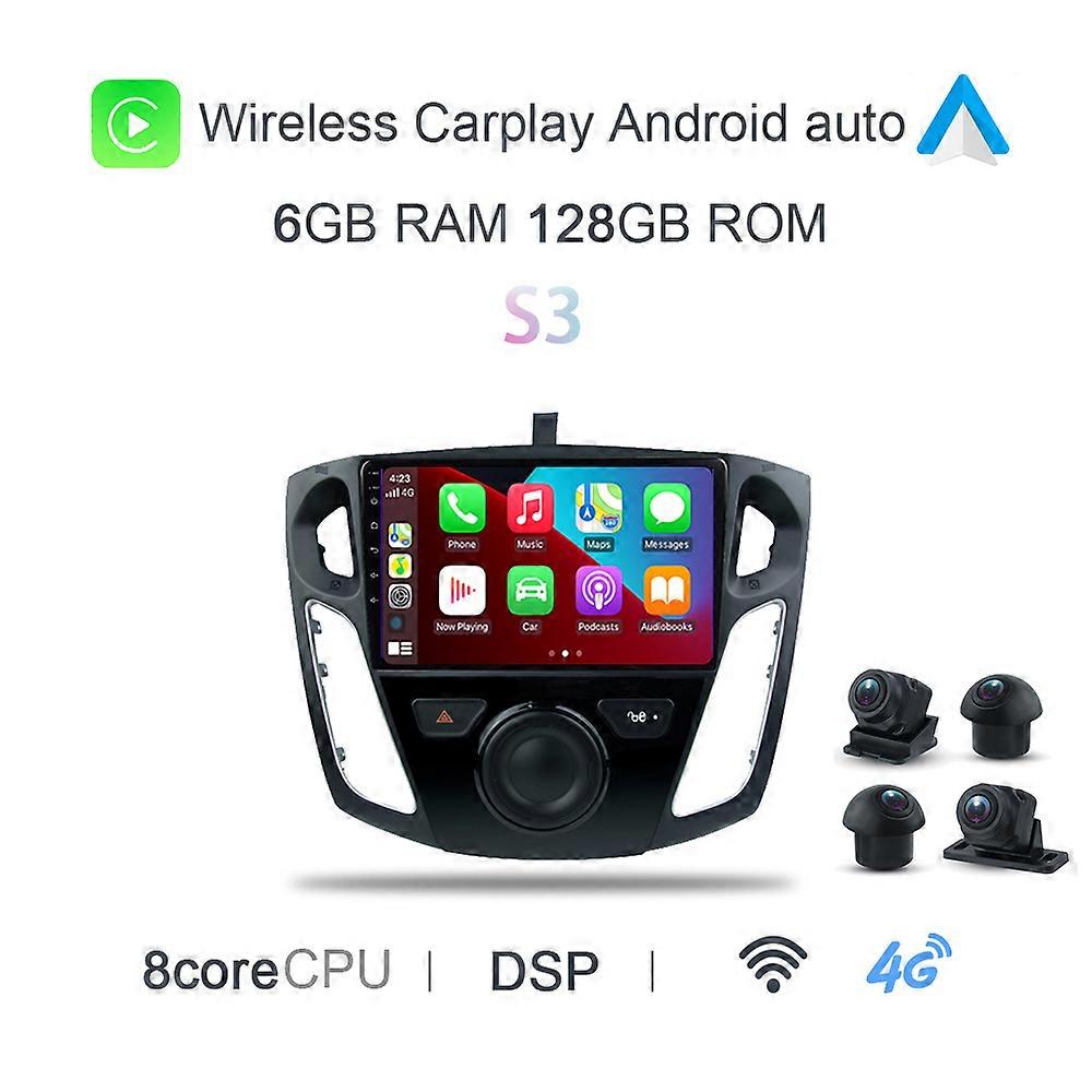Carplay 6G + 128Gb Android 12.0 Lettore DVD per auto Radio Navigazione GPS per Focus 3 MK3 2012 - 2016 2017 2018 2019 Radio stereo 2Din