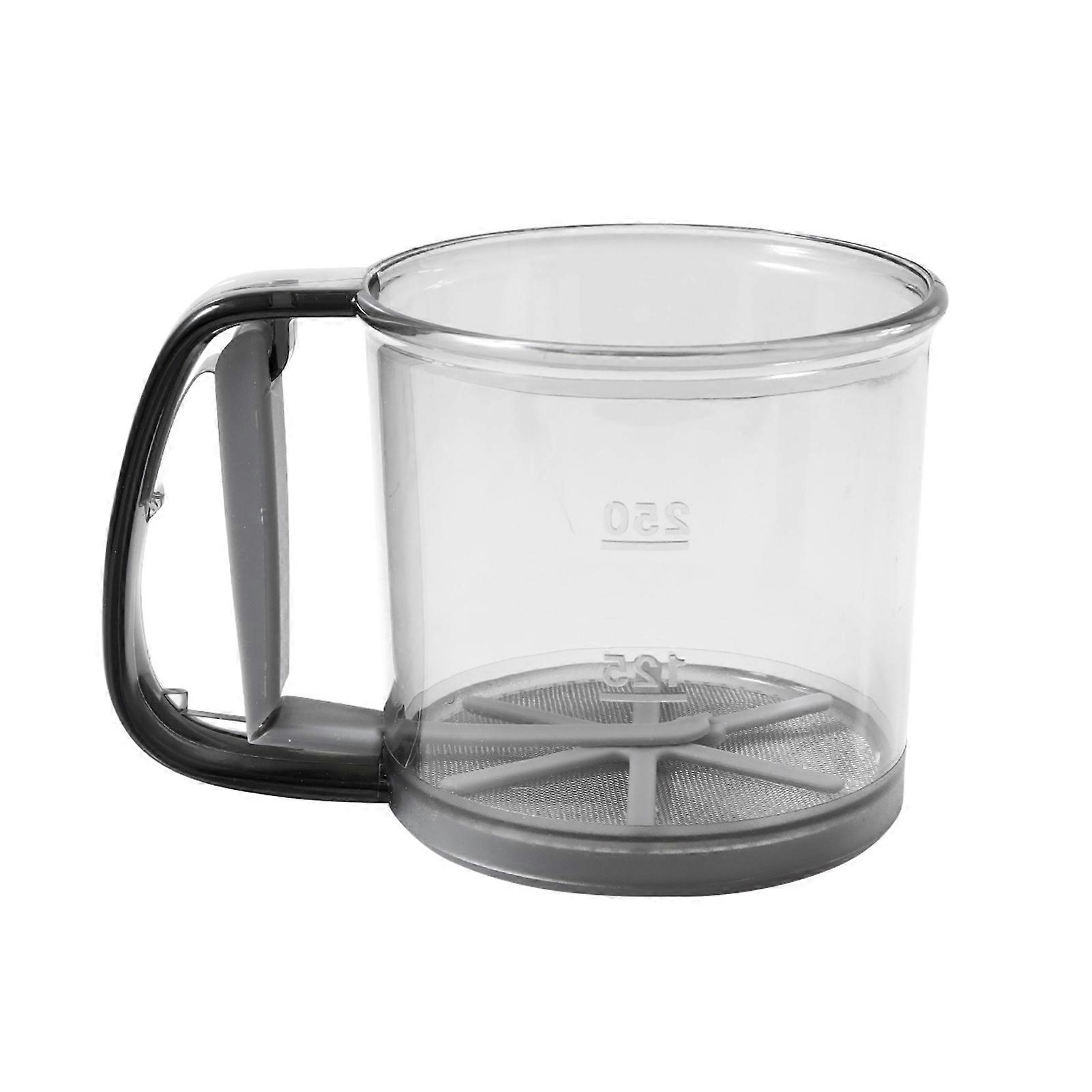 Flour Sifter One Hand Press Fine Mesh Flour Sieve Kitchen Baking Tool for Cake Sugar Cocoa Powder Spices Jikaix