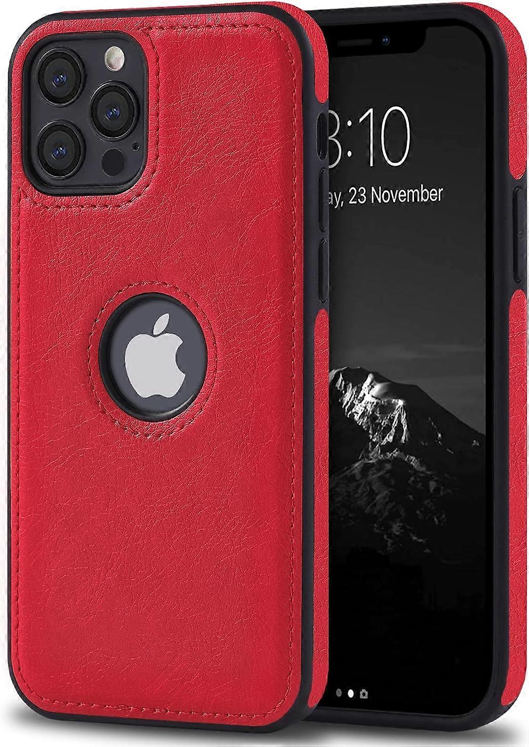 Unique Design Luxury Leather Business Phone Case for iPhone 12 & iPhone 12 Pro Anti-Slip Scratch Resistant Ultra Slim Protective Case (2020,6.1) (Brow