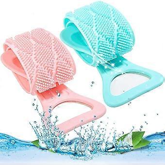Silicone Back Shower Brush, 2Pcs Double Sided Silicone Back Washer Silicone Body Brush Bath Brush Silicone Body Massage