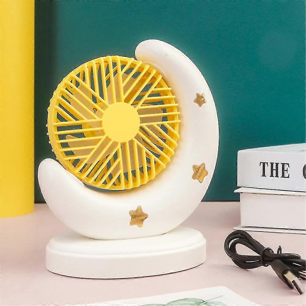 Desktop Fan With 5 Fan Blades 2 Wind Speed Usb Rechargeable Mini Fan