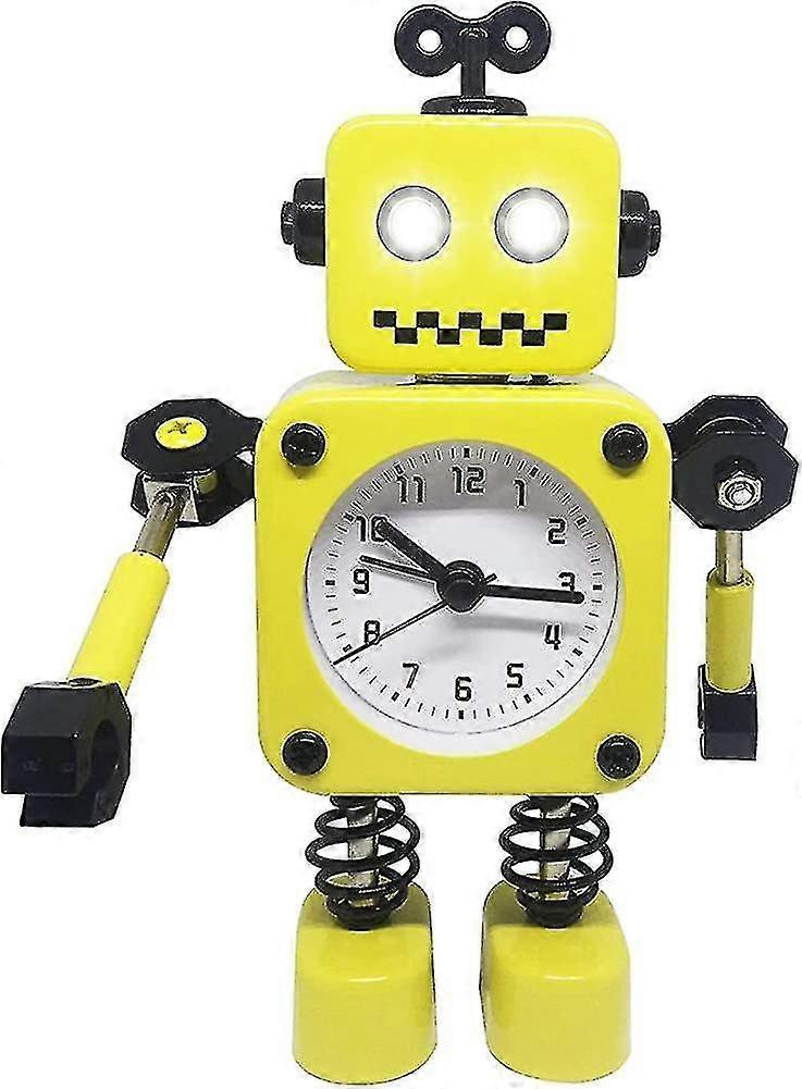 Robot Alarm Clock, Non-ticking Alarm Clock With  Blinking Eyes s