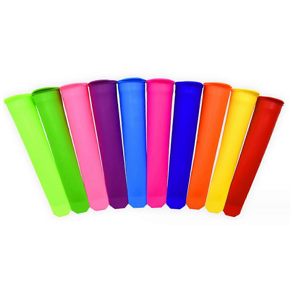 Silicone Ice Pop Molds,Popsicle Maker Molds,10 Vibrant Colors,Set of 10