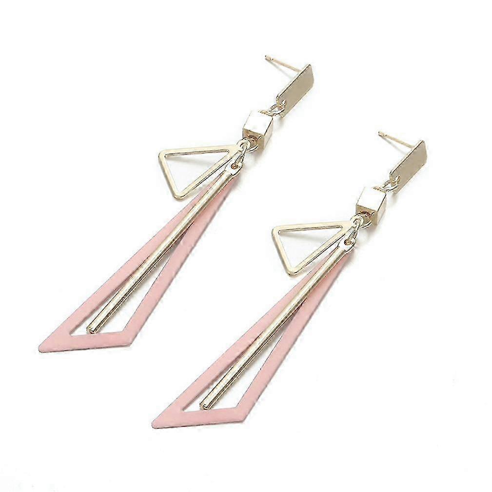 Long Earrings Hollow Geometric Triangle Color Eardrops for Wedding