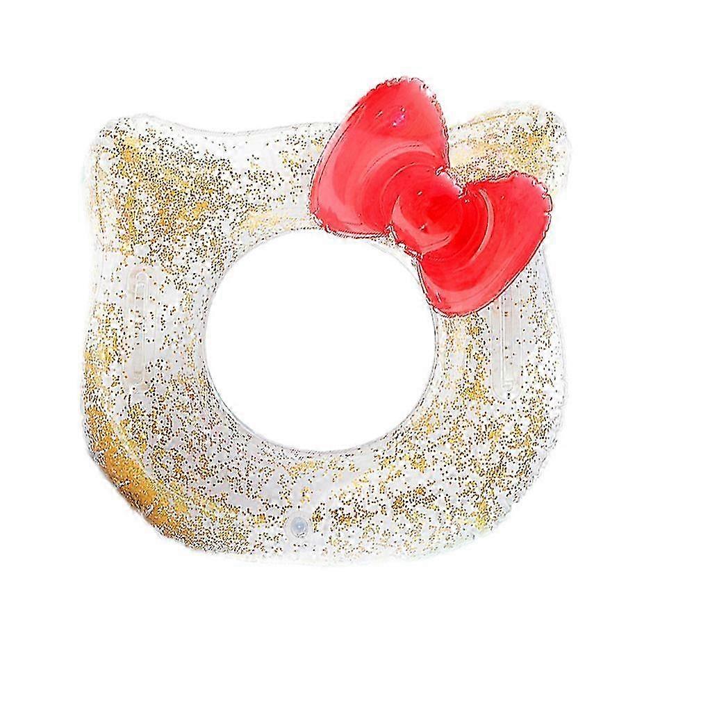Cartoon Hello Kitty Sequin Pool Float Inflatable Swimming Ring for Kids