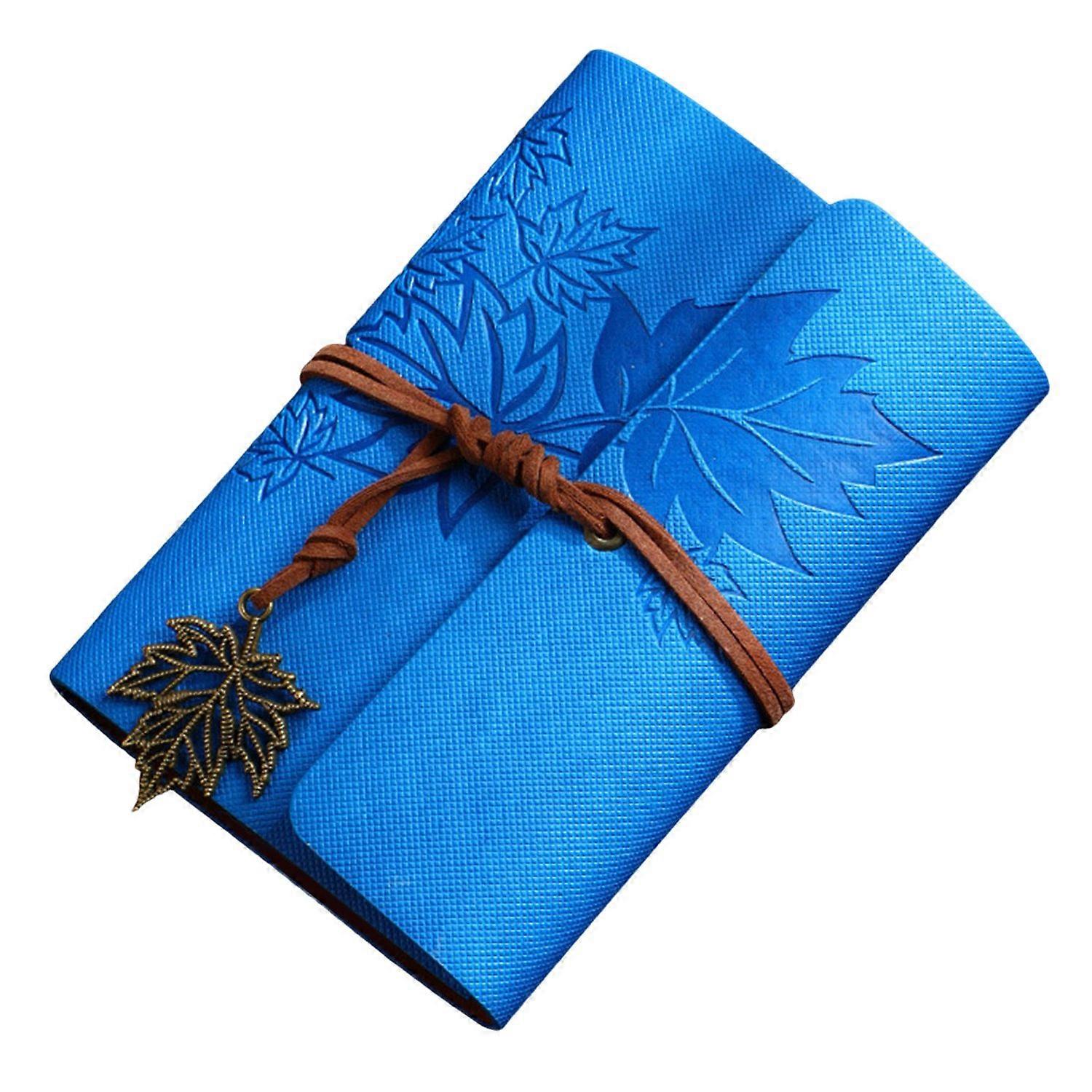 Engraving Faux Leather Recipe Book Handmade Journal Notebook Waterproof Maple Leaf Print Diary