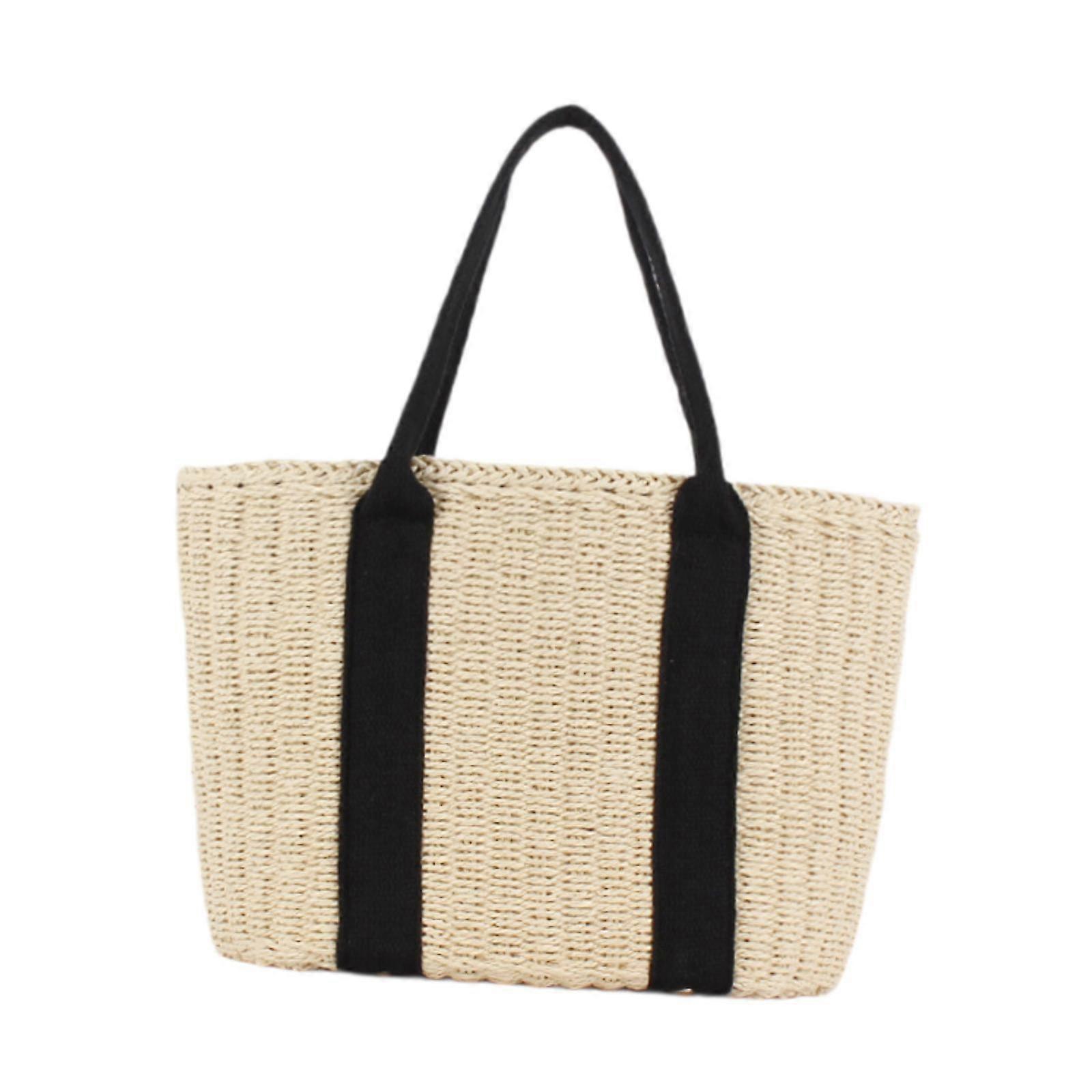 Hand Weaving Shoulder Bag Versatile Overnight Bag for Summer Vacation Travel A