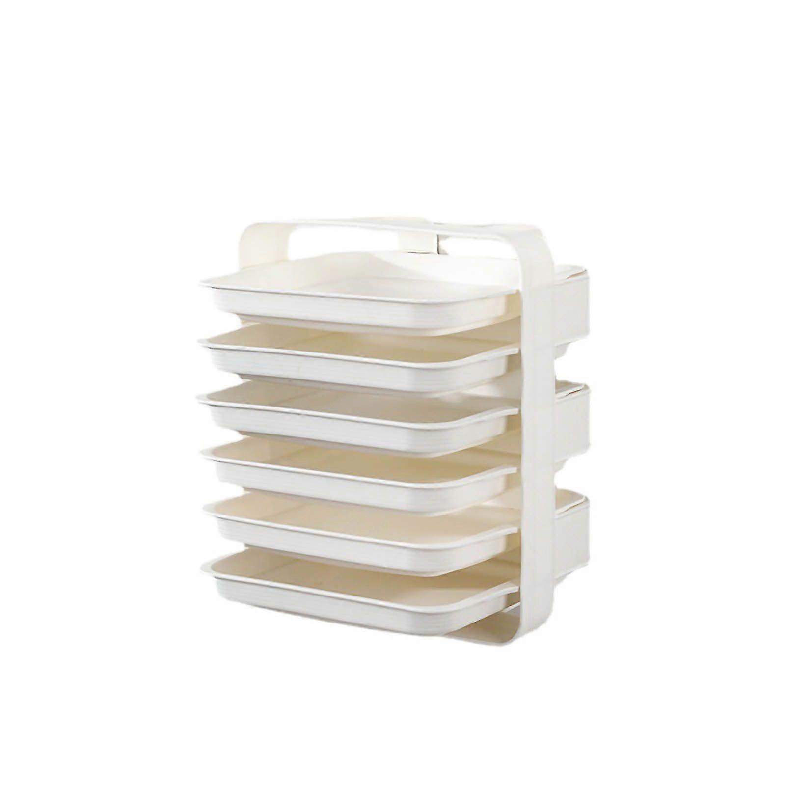 Side Dish Stacking Storage Multilayer Food Sorting Tray Kitchen Multi Function Fruit Vegetable Preparation Plate Wall Mounted 6 Layers White