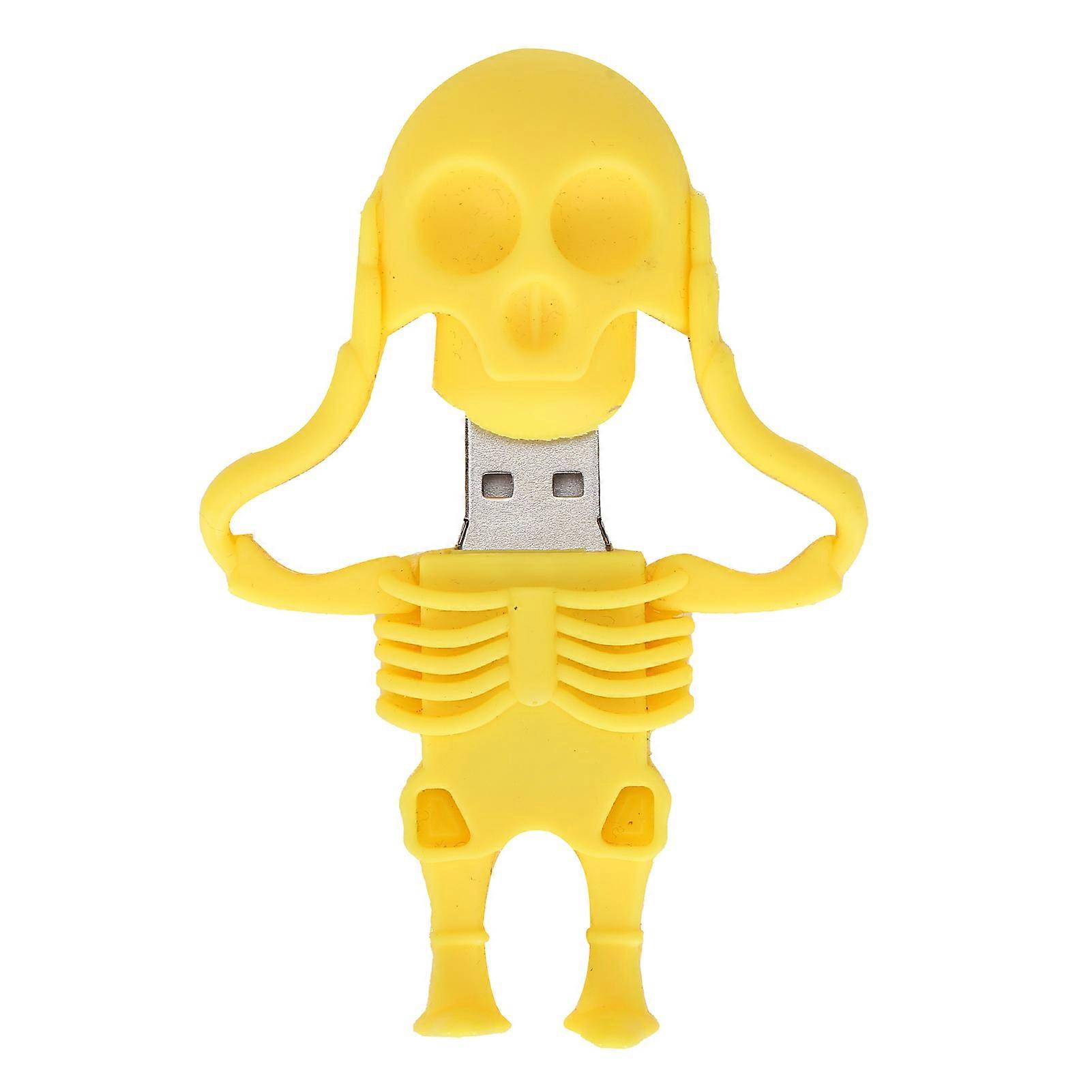 Cartoon U Disk Yellow Skull Appearance High Speed Bulk Storage Flash Drive Memory Device