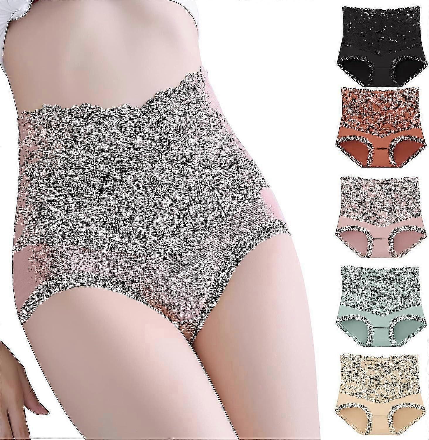 Uta Taille Haute Dentelle Coton Culotte Femme Confortable Doux Slip Respirant Sous-vêtements Féminin