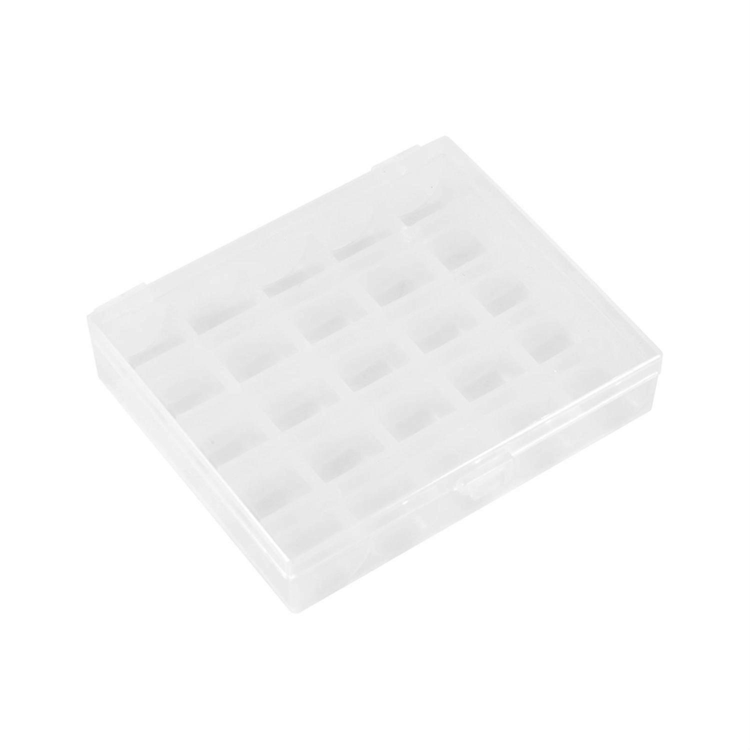 1pc Plastic Empty Bobbins Case Sewing Machine Bobbin Organizer Storage Clear Box for 25 Spools