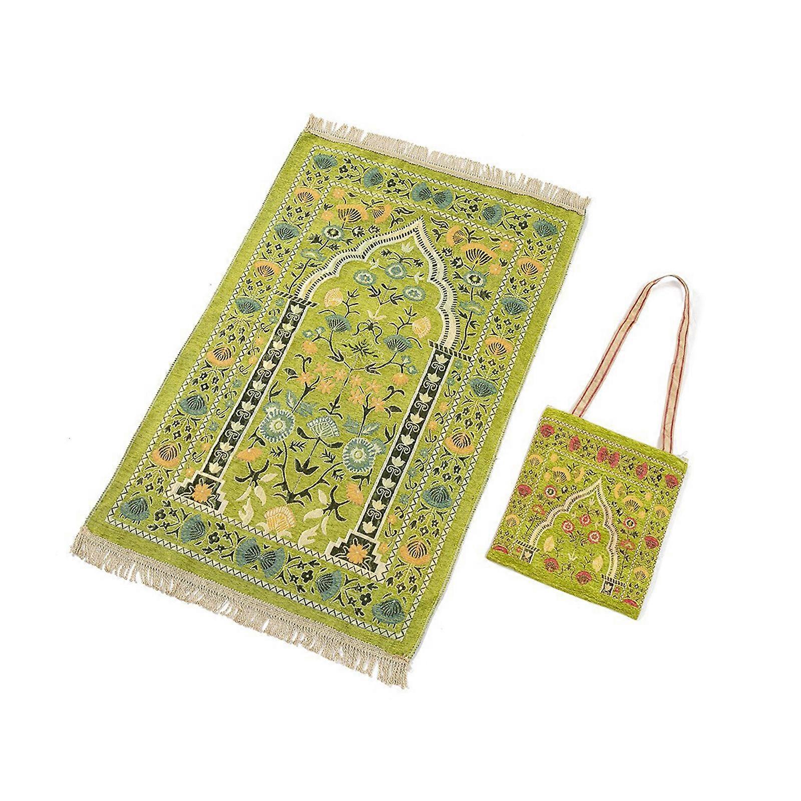 70x110cm Χαλί προσευχής μουσουλμάνων με φούντες Φορητές κουβέρτες προσευχών ταξιδιού για τις γυναίκες Άνδρας λουλούδι μοτίβο λατρευτικές λατρείες ματ κουβέρτα κίτρινο