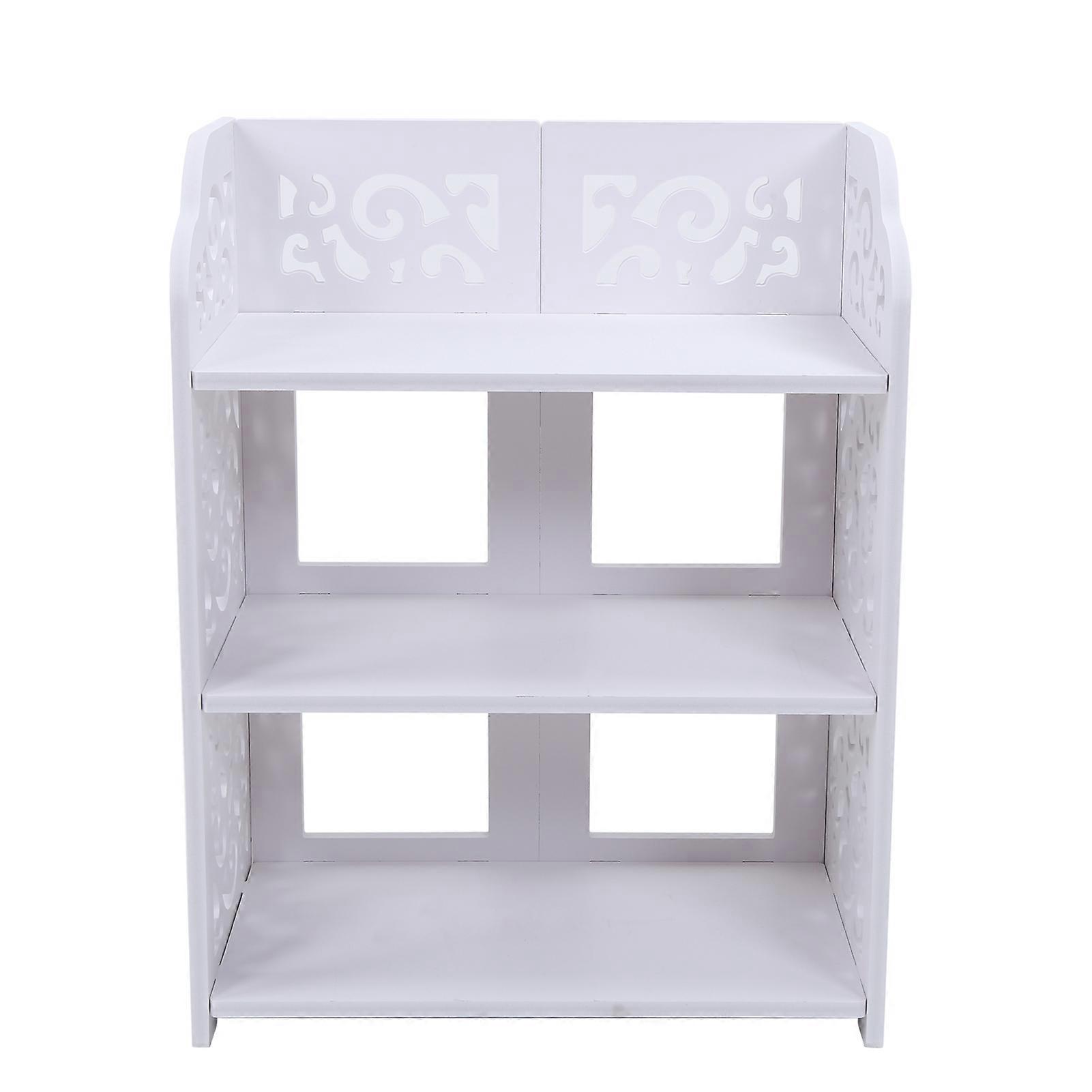 3-Tier White Hollow Out Shoe Rack Stand 60cm, Space-Saving Storage Organizer Shelf for Entryway, Bedroom, and Closet