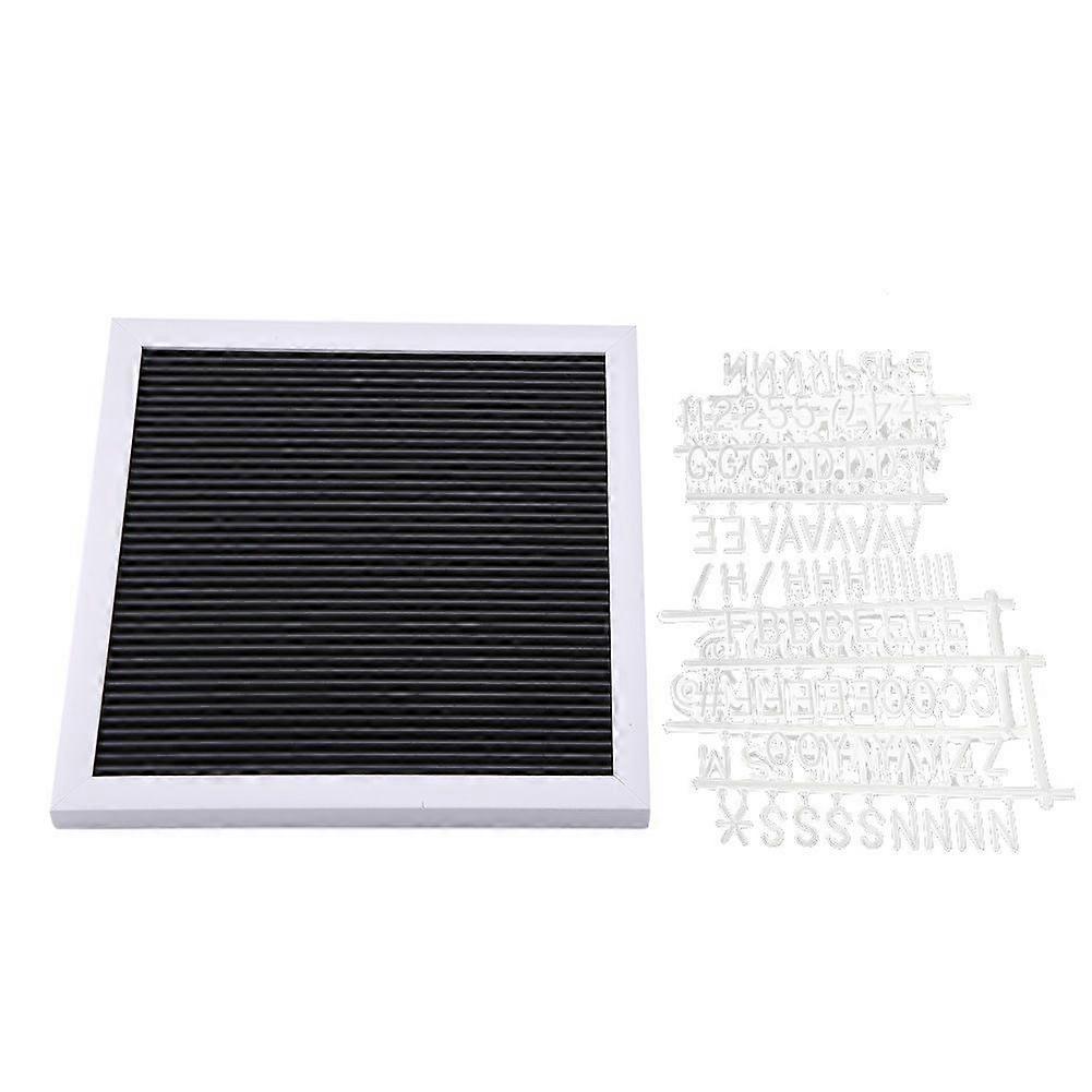 Message Plastic Letter Board Sign Changeable Letters Numbers Room Decor (Black Frame)